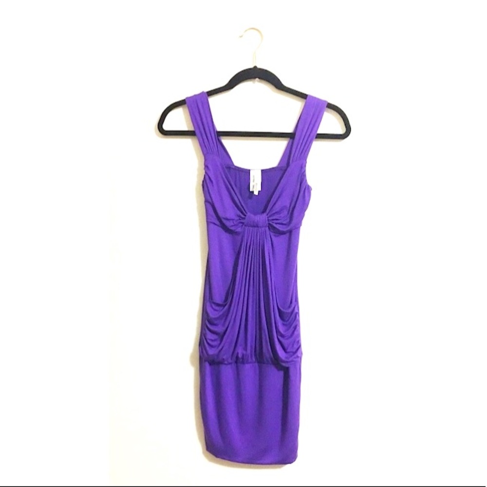 New Purple Bow Drape Dress